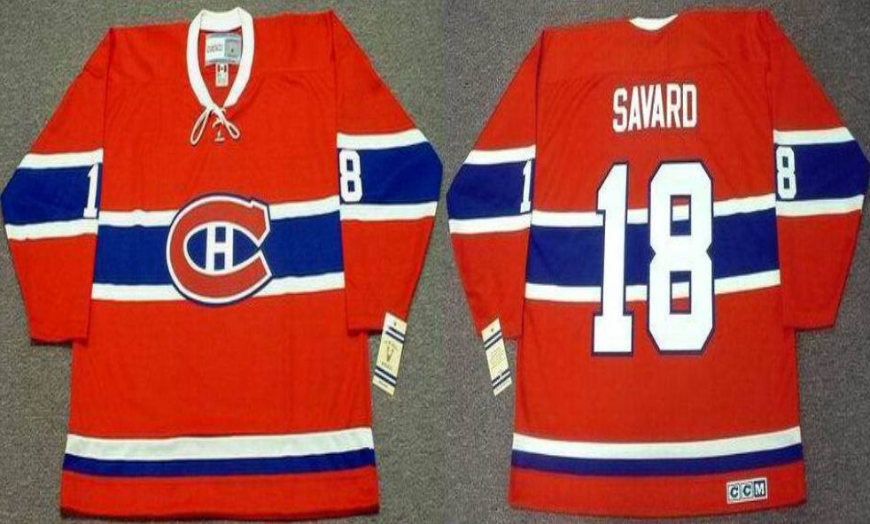 2019 Men Montreal Canadiens #18 Savard Red CCM NHL jerseys->montreal canadiens->NHL Jersey